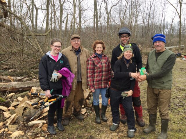 Calamus Swamp: the repair crew takes a break