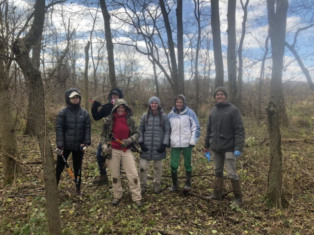 A tired but happy work group after a job well done - Photo Tom Sheley