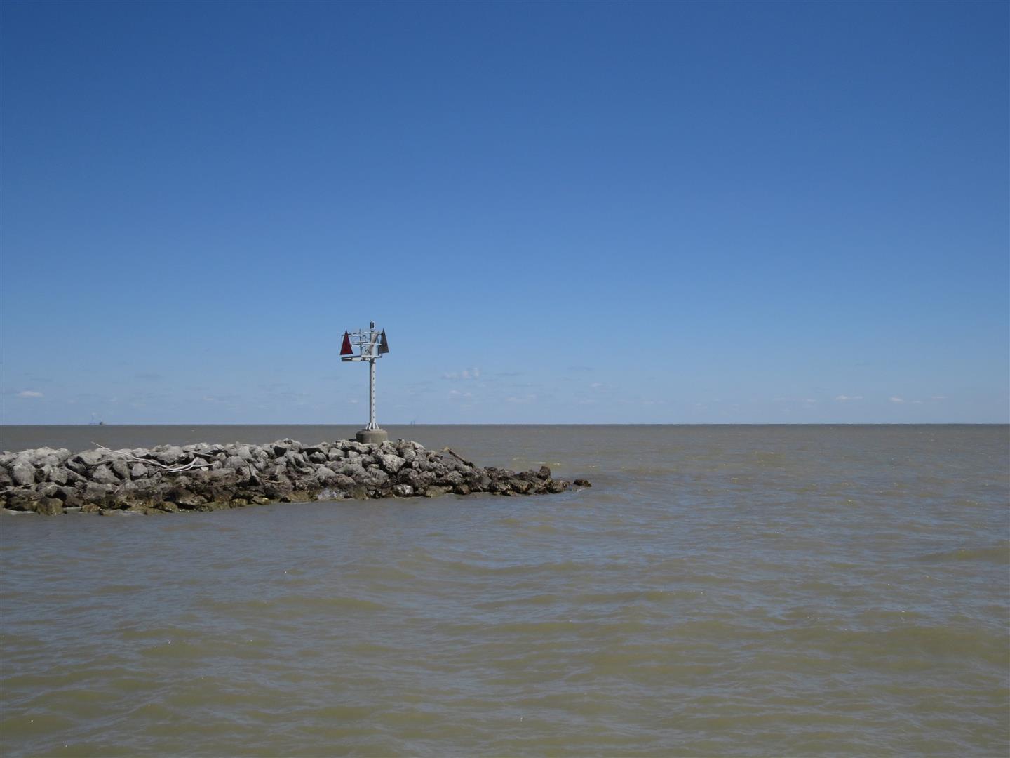 Rough water with no birds off Metzger Marsh (Photo Bill Heck)