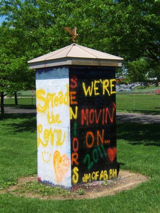 BWHS's Spirit Tower shows a positive message from the Class of 2011.